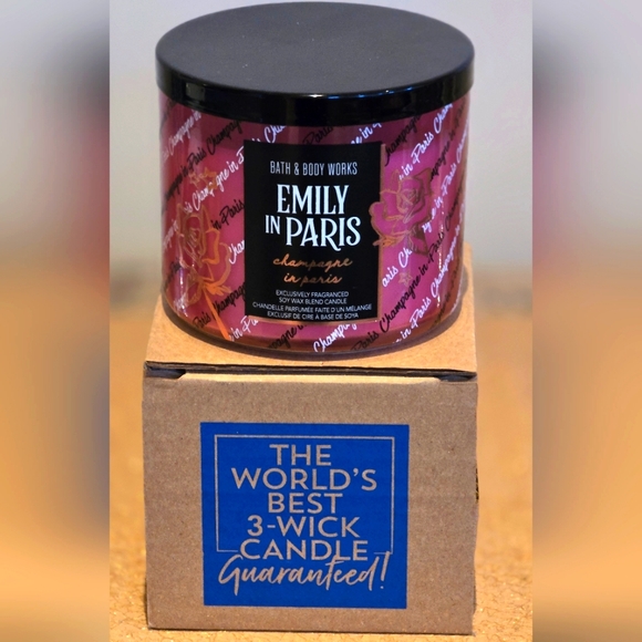 🕯️BATH & BODY WORKS 🕯️ lIMITED EDITION 🕯️Champagne In Paris 3-Wick Candle - Picture 2 of 4